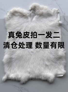 真兔毛皮毛一体整张兔皮毛料皮草原料护膝护腰鞋垫保暖坐垫宠物垫