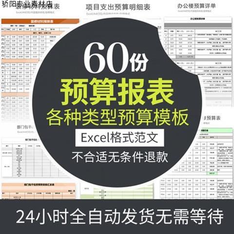 公司预算表格统计Excel模板人事财务报表记账工作效率装修模版