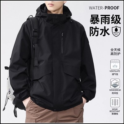 工装风衣冬装外套男士秋冬款
