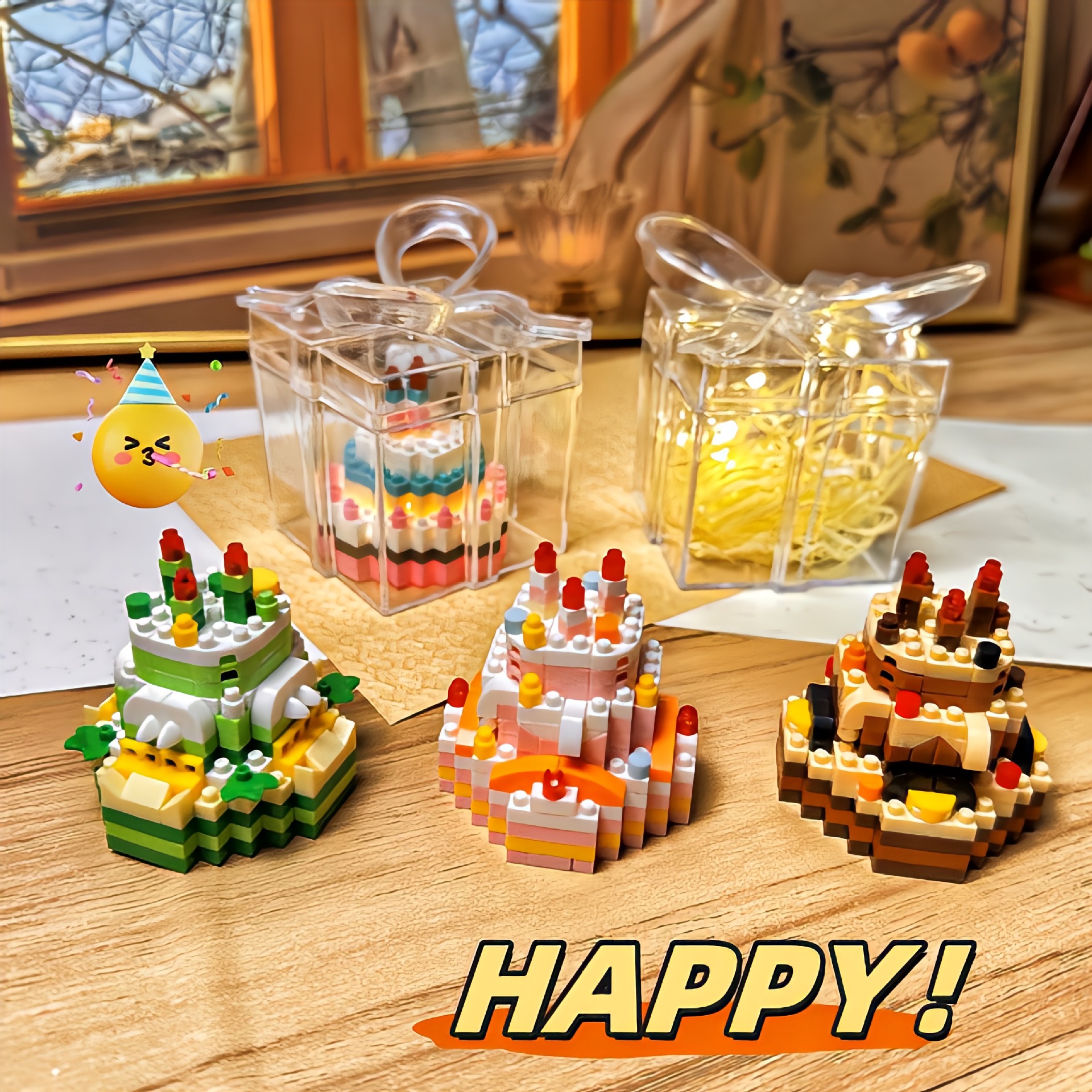 生日蛋糕微小颗粒积木益智拼装玩具公浪漫城堡治愈解压男女孩礼物