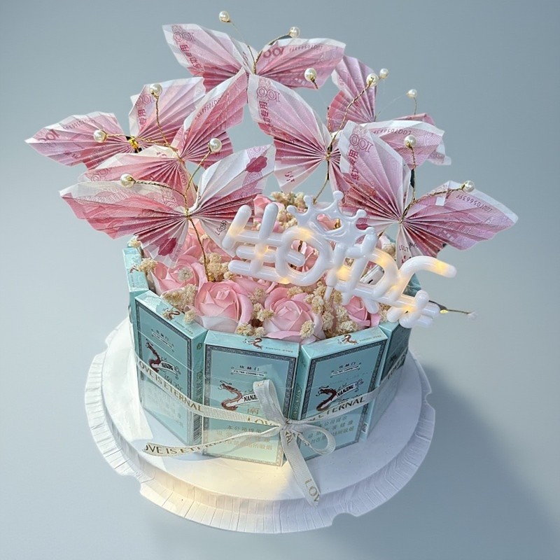 DIY永生花手工生日礼物蛋糕花束包装盒材料包礼盒送男女朋友