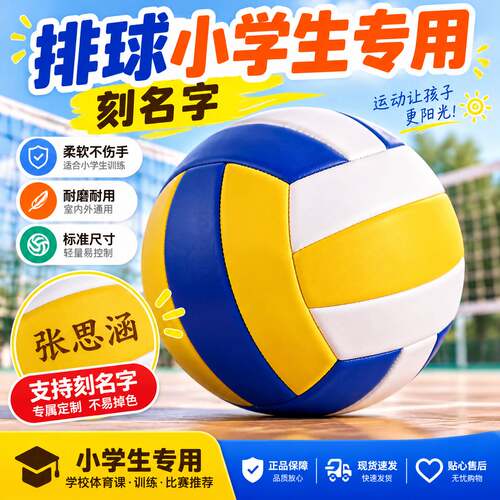 排球小学生专用刻名字学生专用初中生软排比赛充气排球4号小学生
