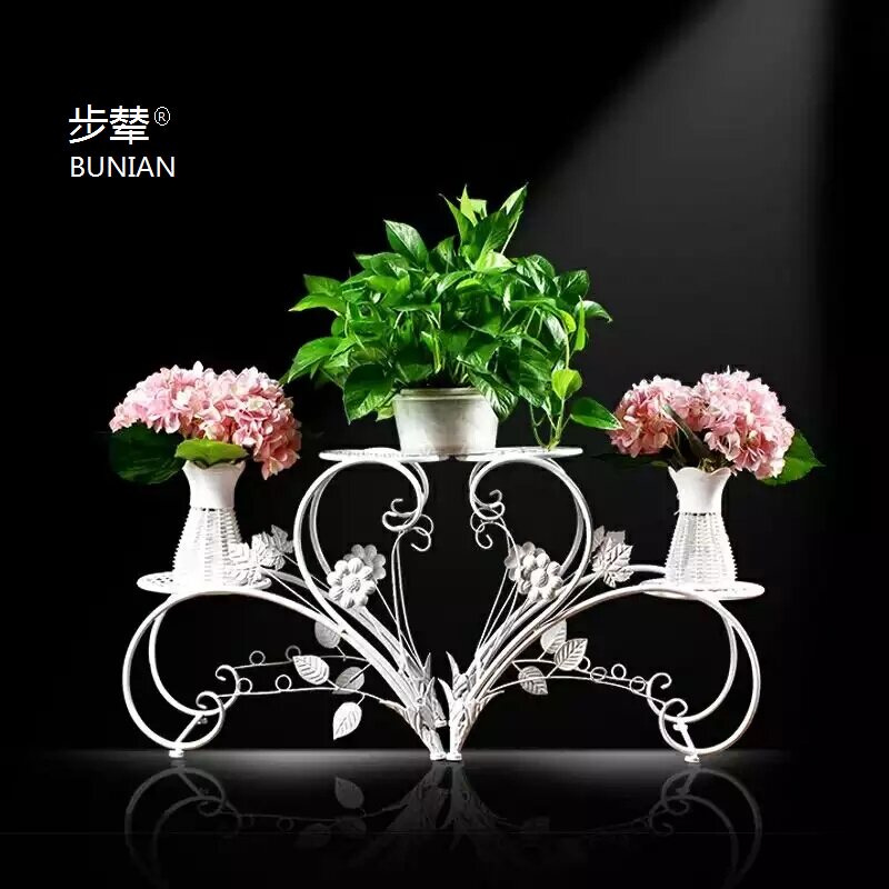 花架阳台金属铁艺古铜地面花盆架艺术植物架吊兰绿萝落地式花架子