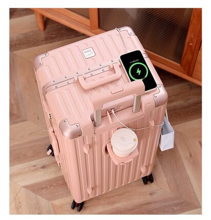 行李箱粉色耐用结实旅行官方加厚拉杆箱女士皮箱大容量新款密码箱