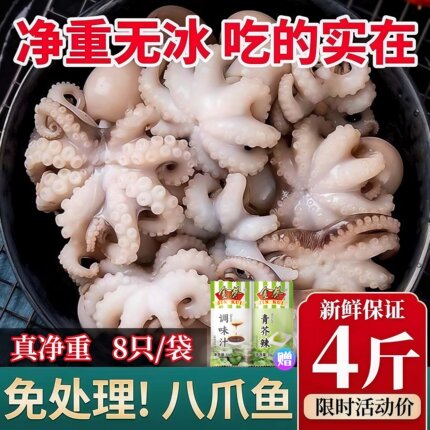 八爪鱼新鲜小章鱼海鲜水产鲜活小八爪鱼冷冻超大迷你爆头章鱼海鲜