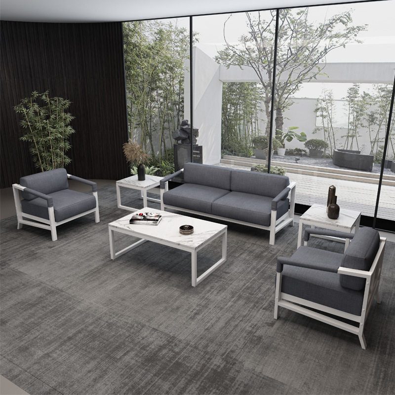 办公沙发商务接待会客办公室简约现代时尚三人位茶几组合拆洗