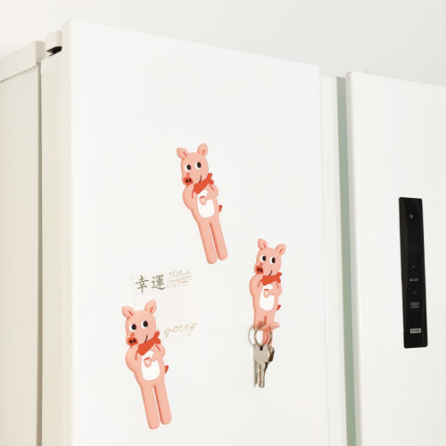 Fridge Magnetic Hook多功能可爱卡通咖啡猪冰箱贴挂钩磁性磁贴