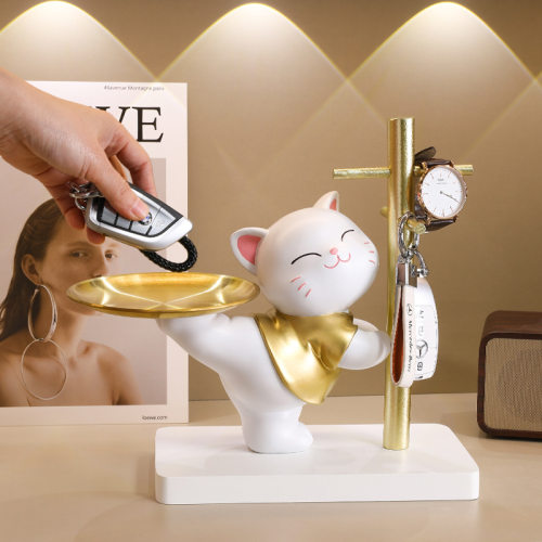 招财猫树脂工艺品收纳礼物家居摆件工厂直销玄关儿童房钥匙架