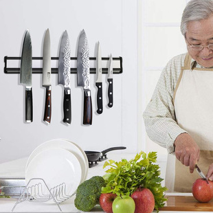 铝合金磁条挂壁式 刀座磁性刀架强磁置物架厨房菜刀收纳架水果刀