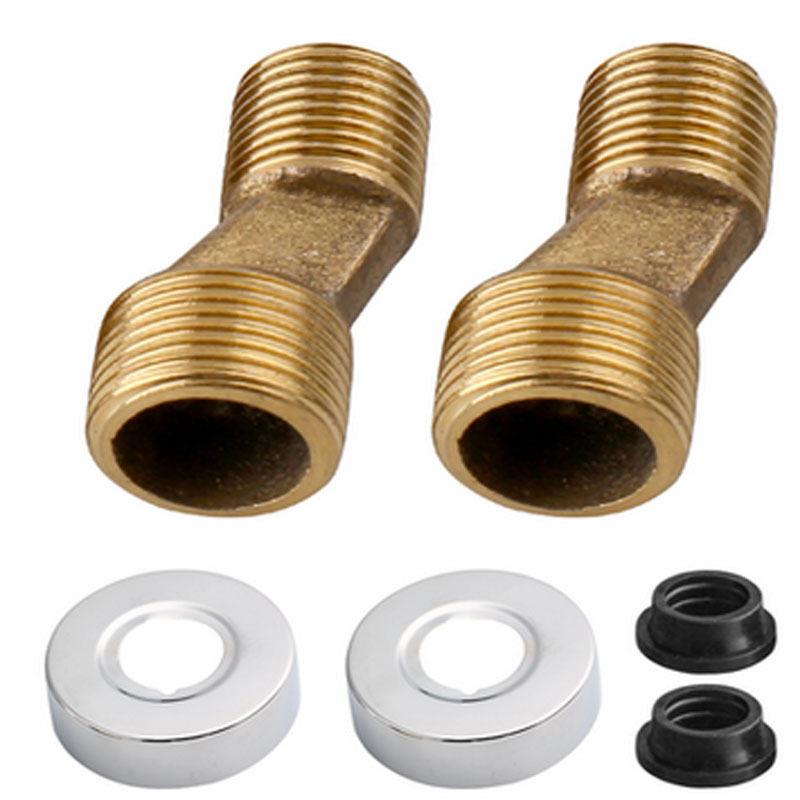 淋浴龙头弯脚曲脚配件花洒加厚变径曲脚偏心螺丝拐脚接头淋浴器