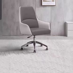 老板班前椅会议椅前台椅子现代简约弓形商务办公座椅高档真皮