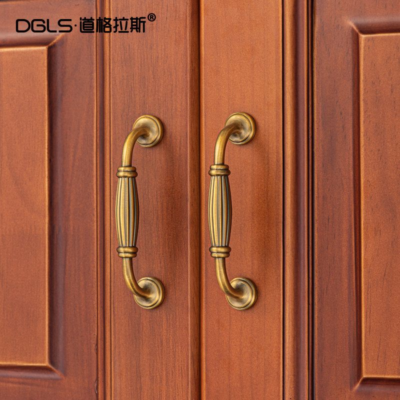 道格拉斯美式黄铜拉手衣柜门橱柜抽屉法式家具古铜复古中古风把手