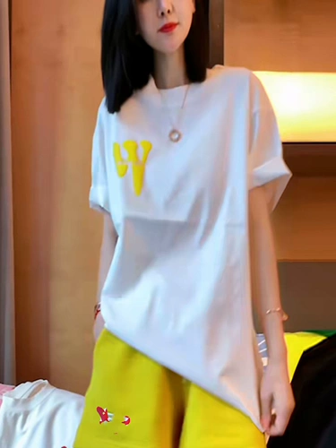 Шорты, штаны, комплект с круглым воротником с буквами, короткий рукав, оверсайз, большой размер