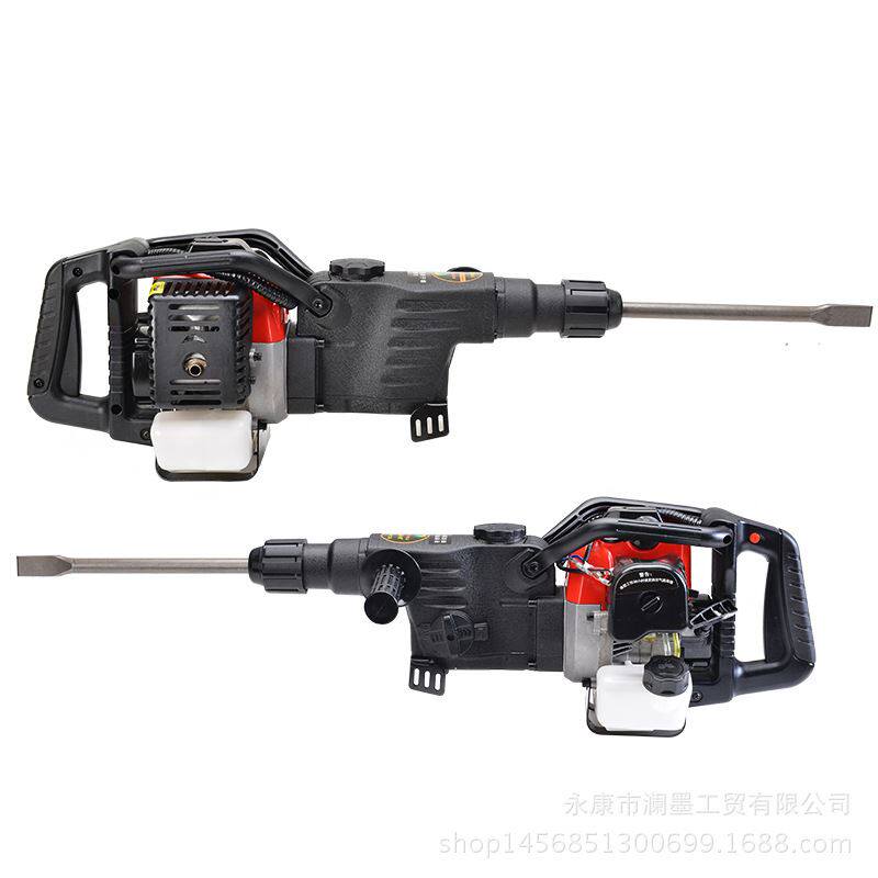 澜墨58汽油镐锤两用破碎凿岩钻孔机青石岩蜜花岗岩玉石采矿