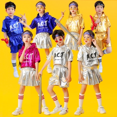 儿童爵士舞服套装亮片啦
