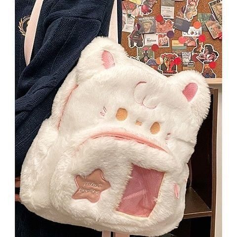 2025新款可爱毛绒小狗双肩包洛丽塔软妹痛包书包卡通学生小背包