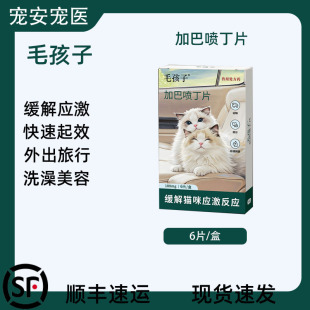 毛孩子喵内宁加巴喷丁片猫用缓解猫咪外出就医应激反应止疼痛尿闭