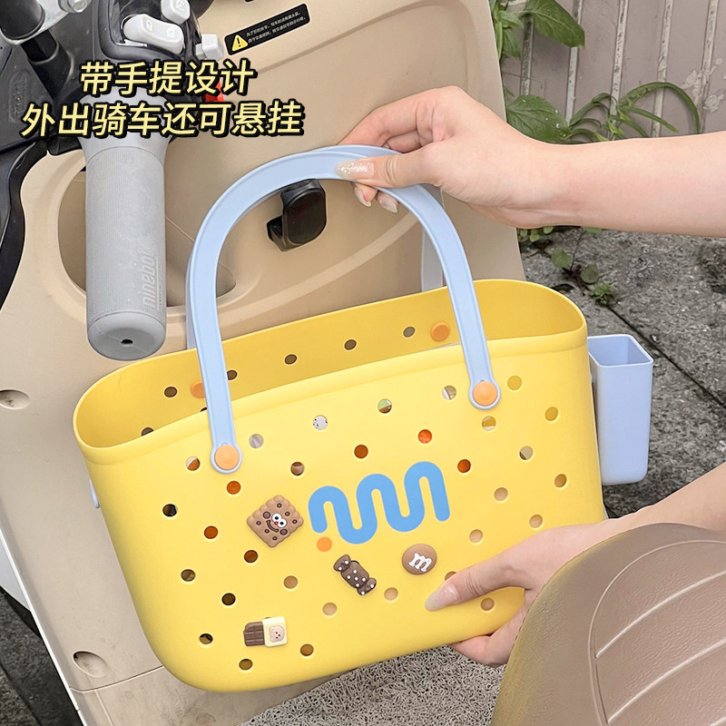 小菜篮子包女2024新款韩国编织钩织大号便当手提沙滩包迷你购物袋