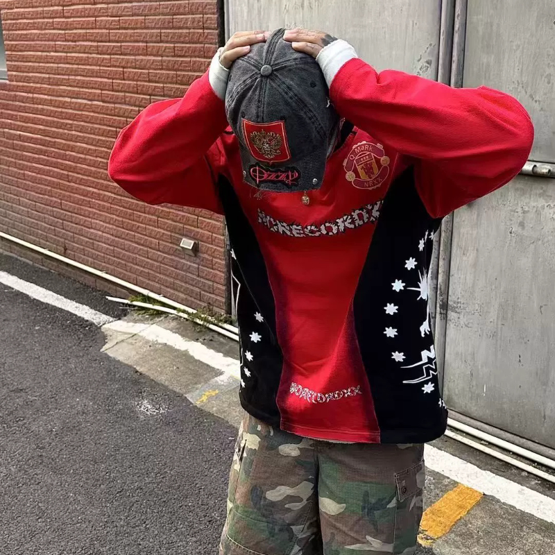 美式复古重磅纯棉长袖T恤