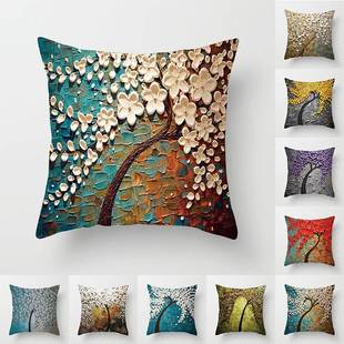 45cm Throw Painting Sofa Oil Polyester Cushion Cover