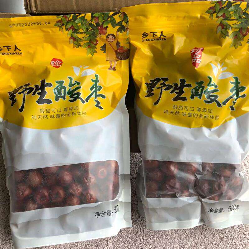 D¥新货农度酸枣野生天然酸枣酸甜爽口小红枣粒荆棘酸枣干吃煮粥