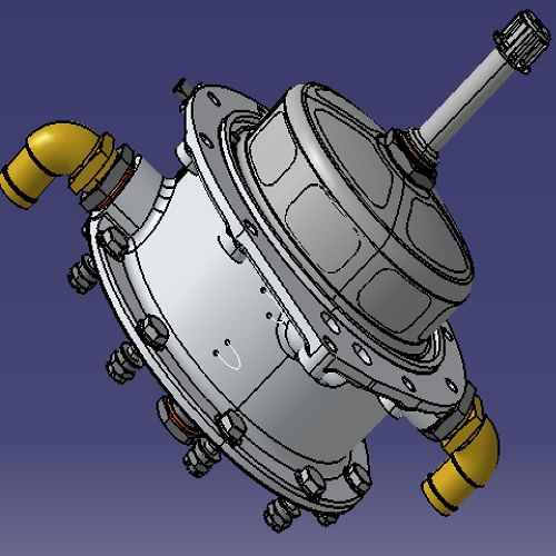 v12发动机油泵总成3d三维几何数模型柴油机械燃油泵齿轮泵数模stp