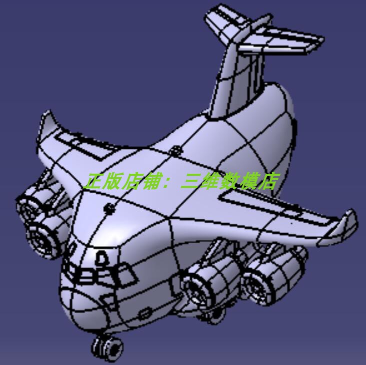 baby-c17运输机货机翼喷气式涡轮飞机轮3D打印素材三维几何数模型
