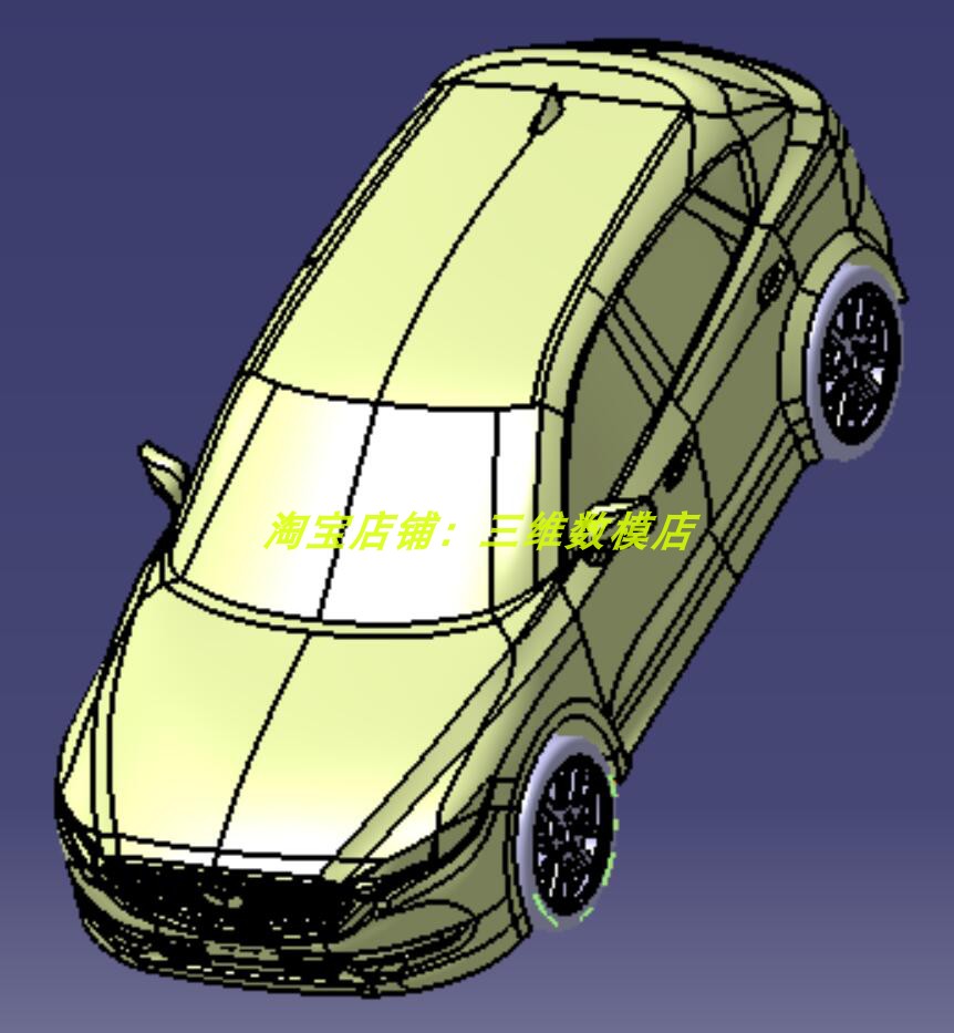 马自达SUV汽车外观曲面3D三维几何数模型车轮胎制动盘简化stp越野