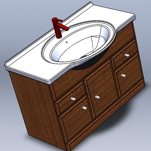 浴室卫生间洗手池洗脸盆柜子Solidworks曲面3D三维几何数模型stp-封面