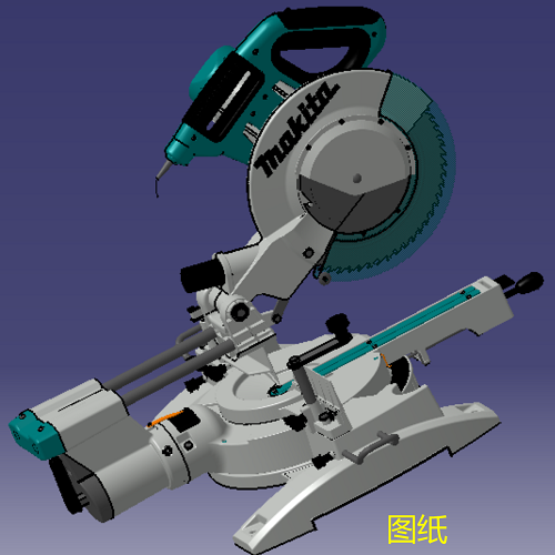 圆形电锯3d三维几何数模型台锯子切割操作台小机床圆锯catia图纸