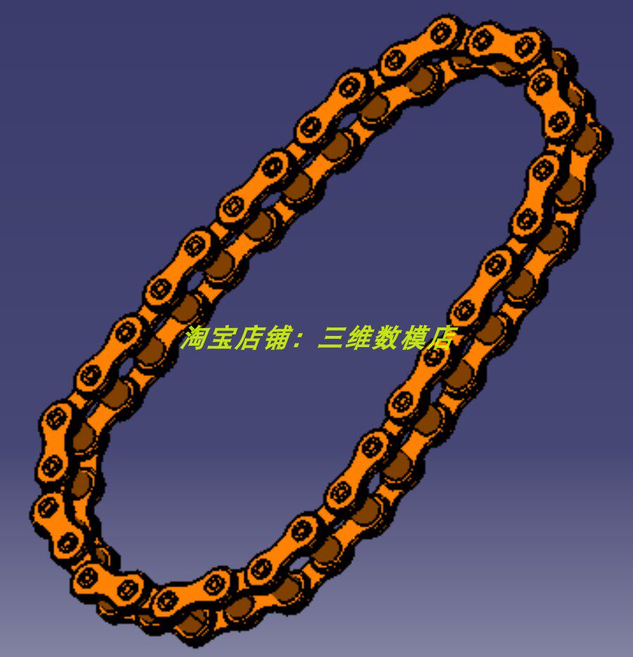 锁链条链子链轮齿轮Catia含参3D三维几何数模型stp格式传动传送链