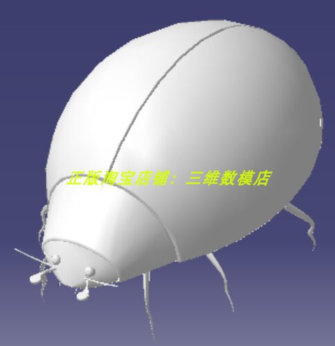 瓢虫花大姐昆虫曲面3D三维几何数模型红娘臭金龟子胖小igs害虫stp