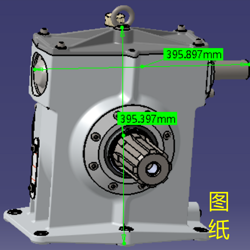 涡轮蜗杆行星齿轮箱减速器三维几何数模型垂直轴多级变速器减速箱