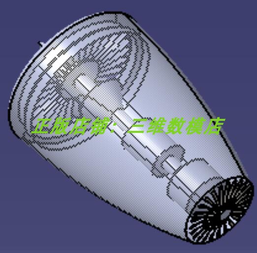 飞机涡轮扇叶喷气发动机3D打印素材引擎三维几何数模型Solidworks