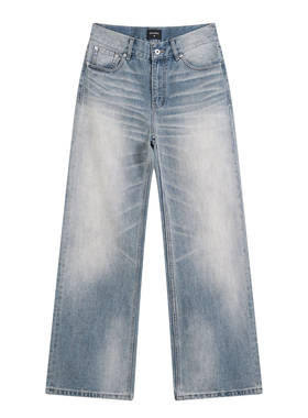 COPYPASTER 003 雾霾蓝 2021M宽松复古通勤14oz微喇水洗蓝牛仔裤