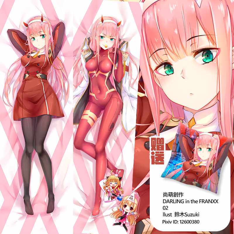 正品尚萌darling in the franxx 002 国家队动漫抱枕周边睡觉双面