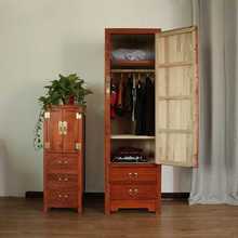正品 单门收纳柜子小户型窄衣柜实木儿童衣 香樟木实木衣柜现代中式