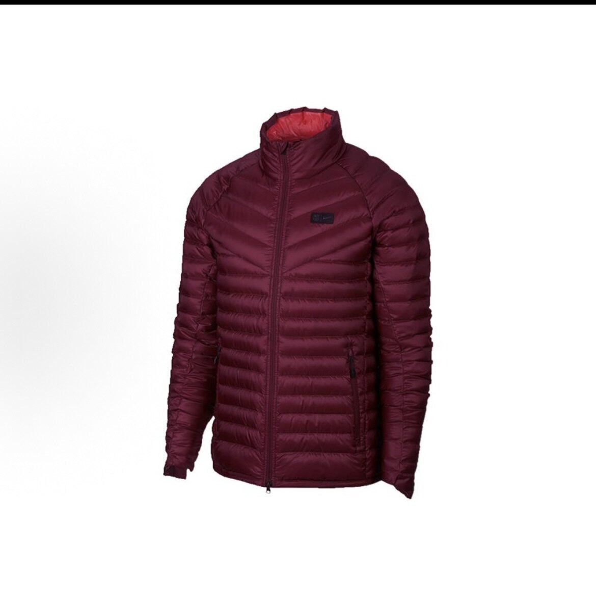 Nike 纯色Logo徽标拉链立领羽绒服男款红色 AH7431-669 L48仓