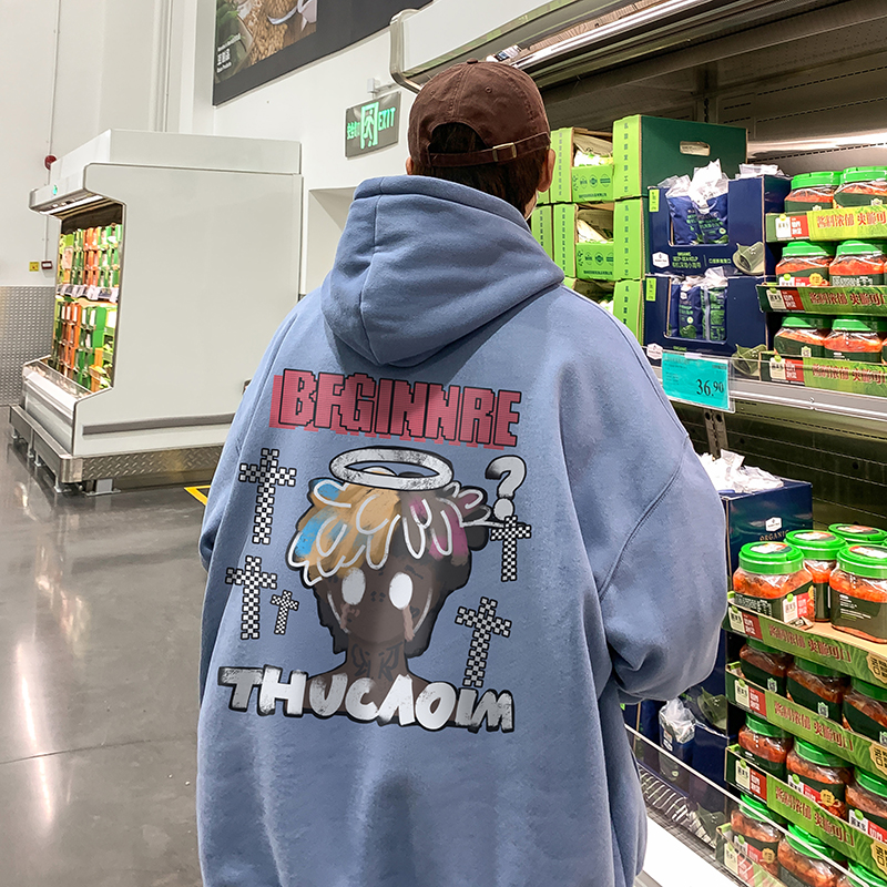 连帽卫衣男ins高街2025新款秋季宽松青少年学生外套LM4903-P48，女装短外套，电商B295