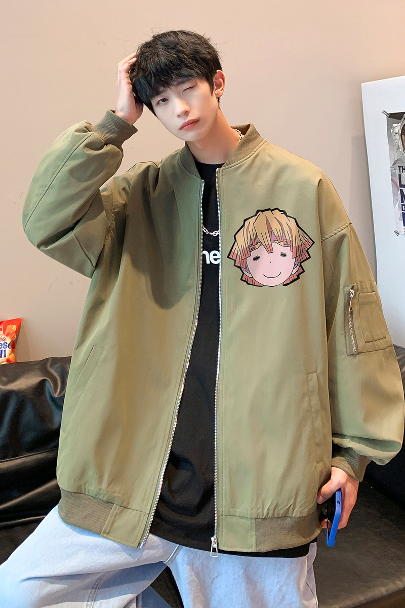 抖音供货！港风潮流印花夹克男休闲宽松大码百搭外套男JK1401-P78,男装夹克,电商B295
