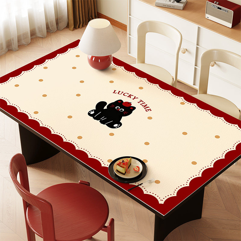 多巴胺红色桌垫卡通餐桌桌布免洗防油防水茶几桌面保护新款防烫垫,居家布艺,桌布,淘宝优惠券,粉丝福利购,淘宝优惠卷