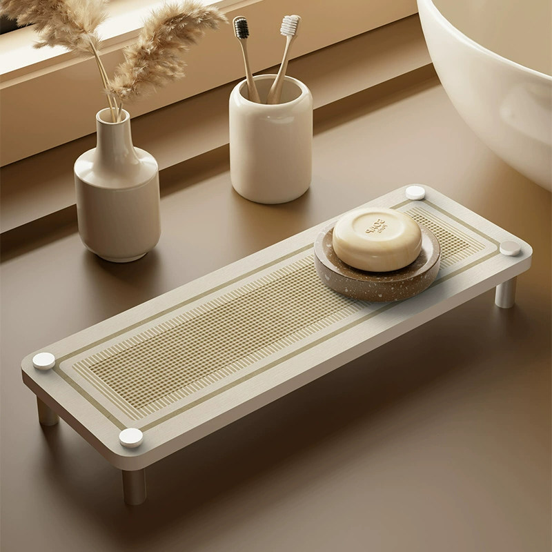 侘寂风洗手台置物架高级硅藻泥台面吸水垫架子浴室厕所卫生间杯垫,收纳整理,整理架/置物架/收纳架,淘宝优惠券,粉丝福利购,淘宝优惠卷