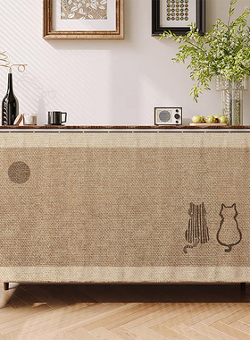 侘寂猫柜子遮挡帘杂物橱柜防尘帘子置物架鞋架遮丑帘免打孔门帘