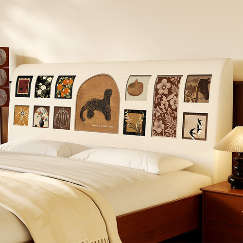 中古风床头罩软包大靠背2025新款床头专用防撞软垫靠背套罩防尘罩