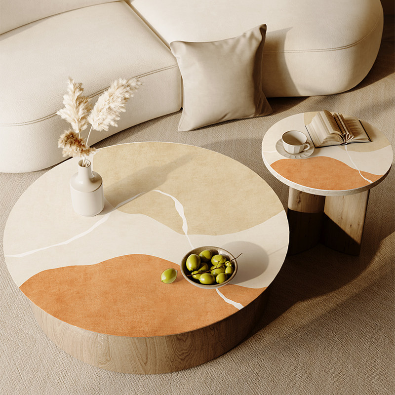 侘寂简约圆桌垫圆形防水防油防烫餐桌垫PVC轻奢免洗耐高温茶几垫,居家布艺,桌布,淘宝优惠券,粉丝福利购,淘宝优惠卷