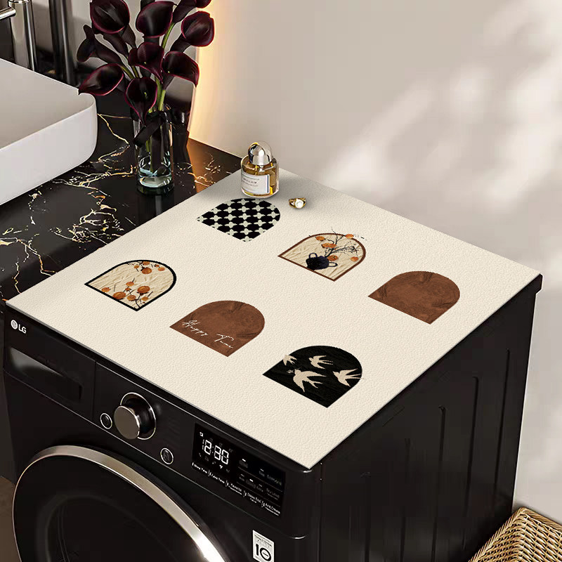 中古风洗衣机盖布盖垫pvc皮革免洗可擦冰箱微波炉床头柜防尘垫子,居家布艺,万能盖巾,淘宝优惠券,粉丝福利购,淘宝优惠卷