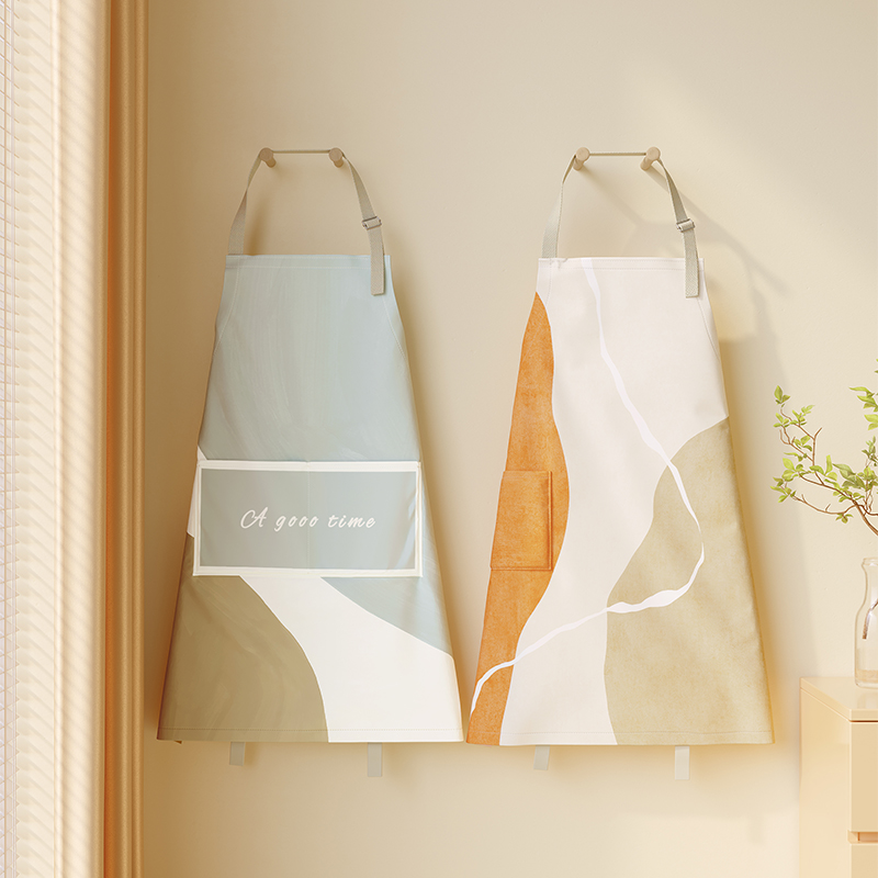 莫兰迪围裙厨房家用新款防水防油网红做饭餐饮画画烘焙工作服女