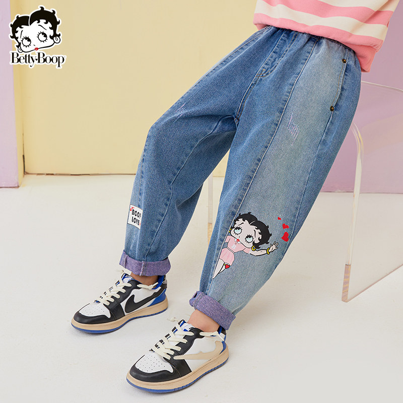 贝蒂春款女童裤子休闲牛仔裤2026春季儿童中大童洋气直筒长裤,童装/婴儿装/亲子装,裤子,淘宝优惠券,粉丝福利购,淘宝优惠卷