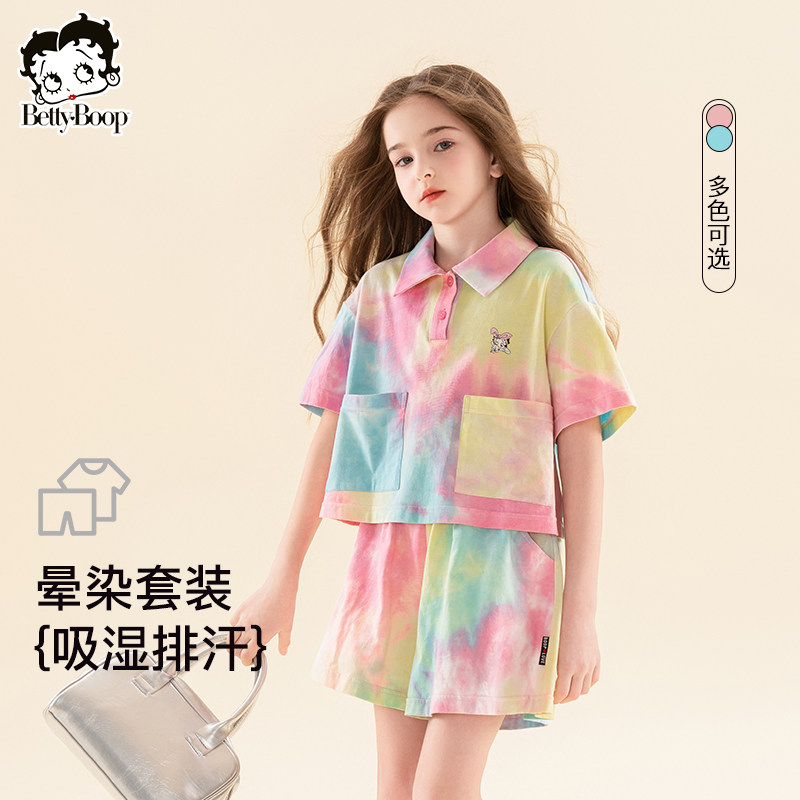 贝蒂女大童夏季POLO短袖短裤运动速干套装2026新款洋气儿童两件套