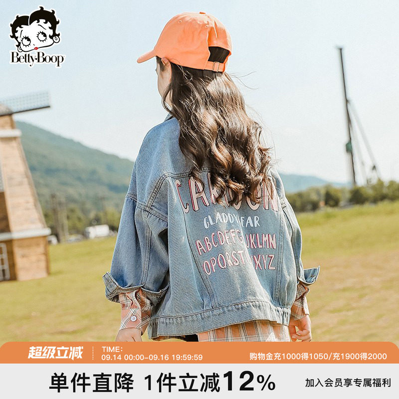 童装洋气女童牛仔外套图片